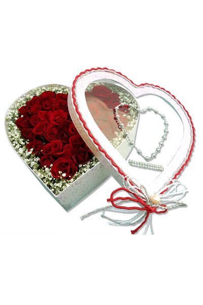 Hoa hộp Hồng Valentine Màu Đỏ